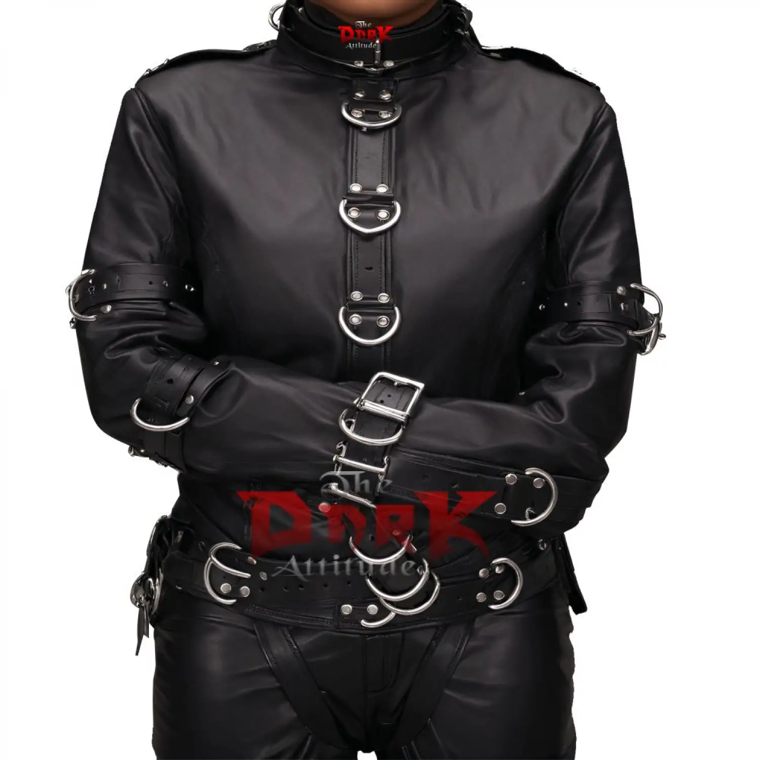 Women s Industrial Faux Leather Jacket With Buckles And D Rings women-s-industrial-faux-leather-jacket-with-buckles-and-d-rings